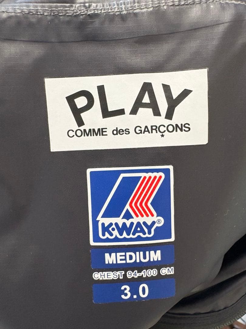 PLAY COMME des GARCONS × K-WAY 黒　Mサイズ