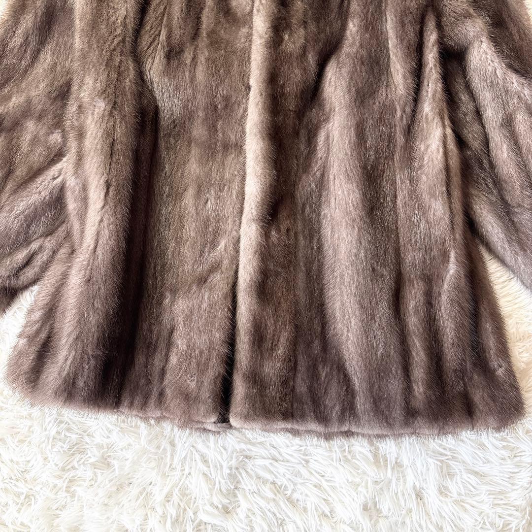 ☆美品☆アメリカンレジェンド ブルーアイリスミンク 毛皮 リアルファー 裏地花柄