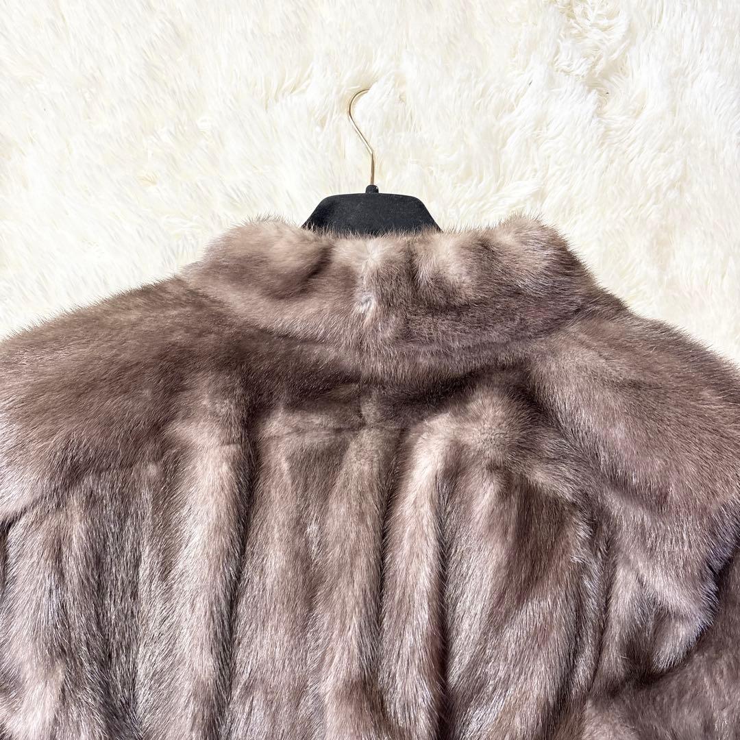 ☆美品☆アメリカンレジェンド ブルーアイリスミンク 毛皮 リアルファー 裏地花柄