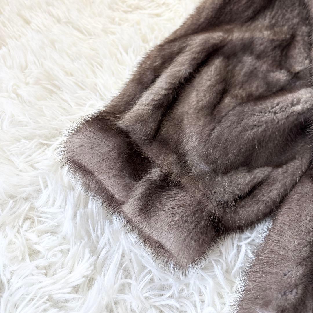 ☆美品☆アメリカンレジェンド ブルーアイリスミンク 毛皮 リアルファー 裏地花柄