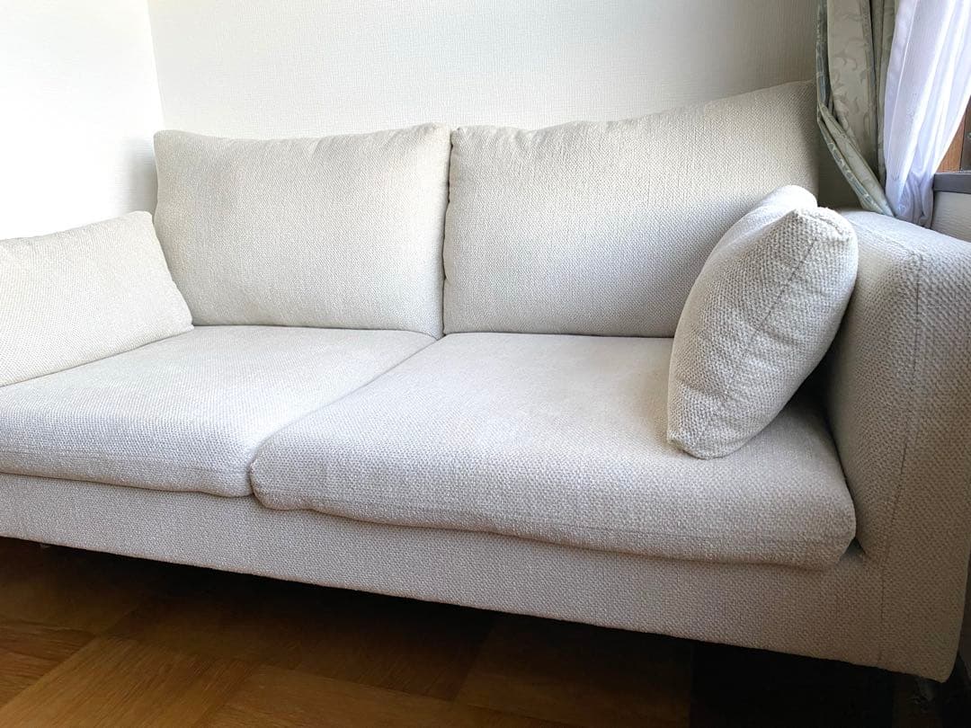 2人掛けソファー コンパクト　ファブリックソファー 布張り 洗える カバーリング