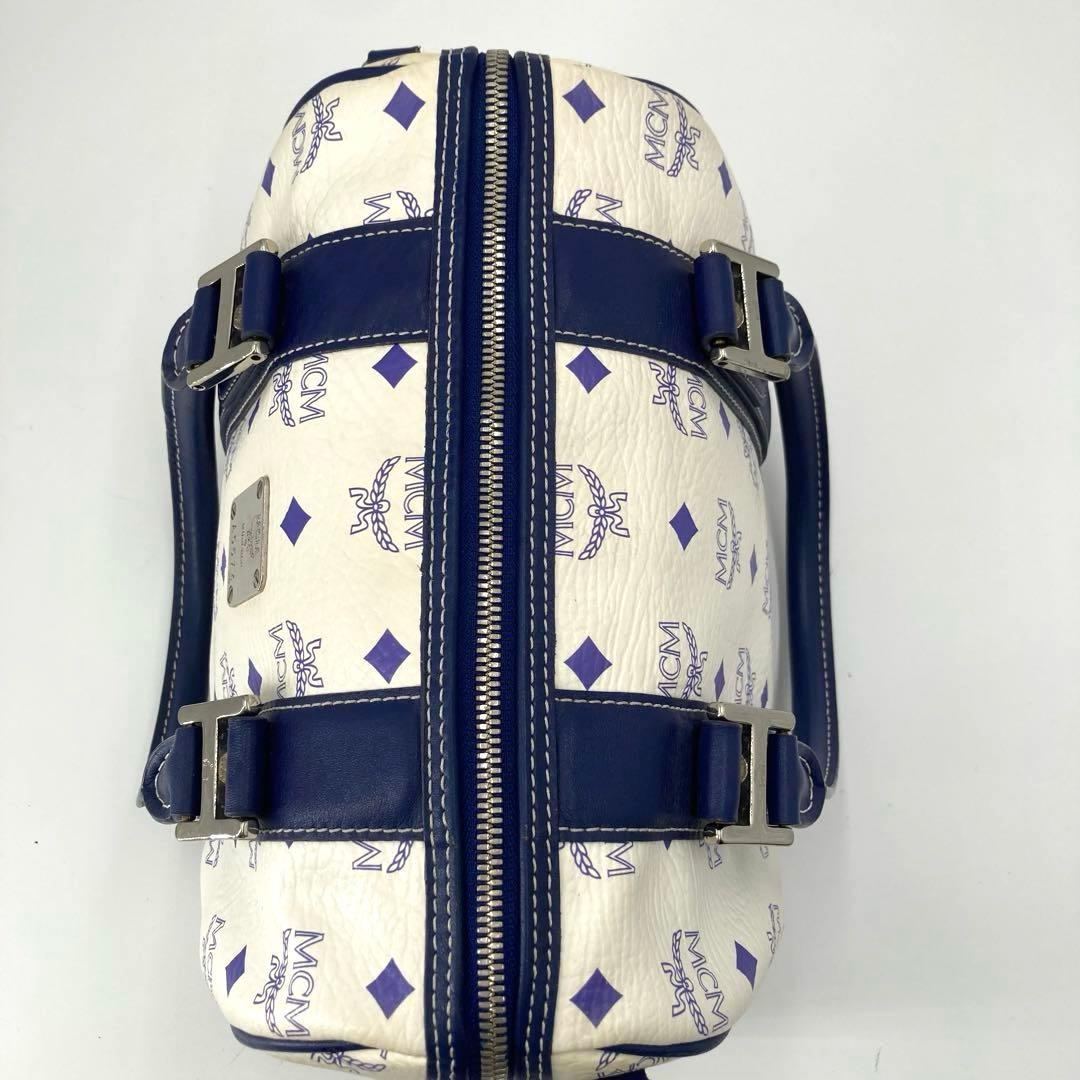 美品✨MCM エムシーエム ヴィセトス 2way ミニボストン ネイビー 白