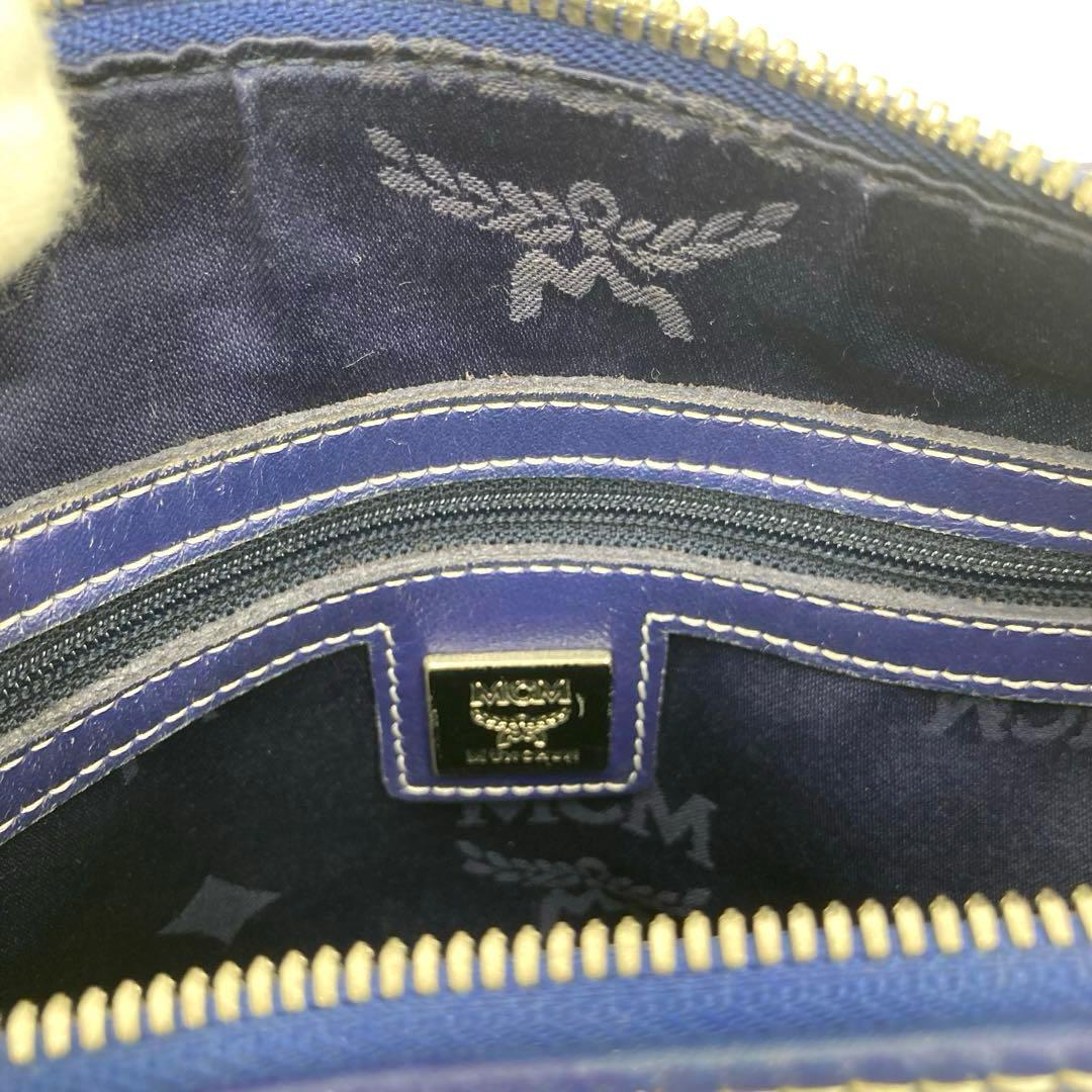 美品✨MCM エムシーエム ヴィセトス 2way ミニボストン ネイビー 白