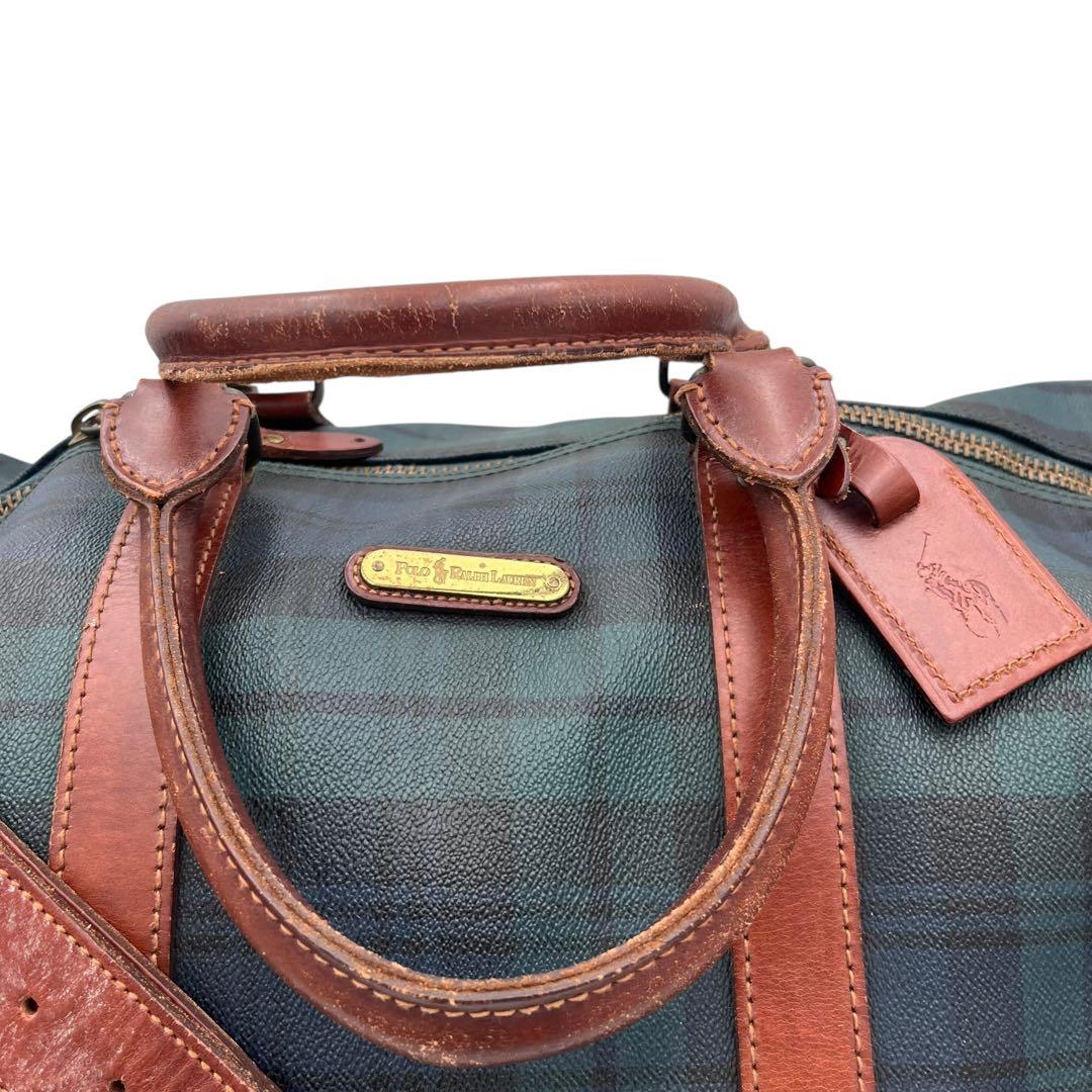 【超大容量タイプ】RALPH LAUREN ボストンバッグ グリーン レザー