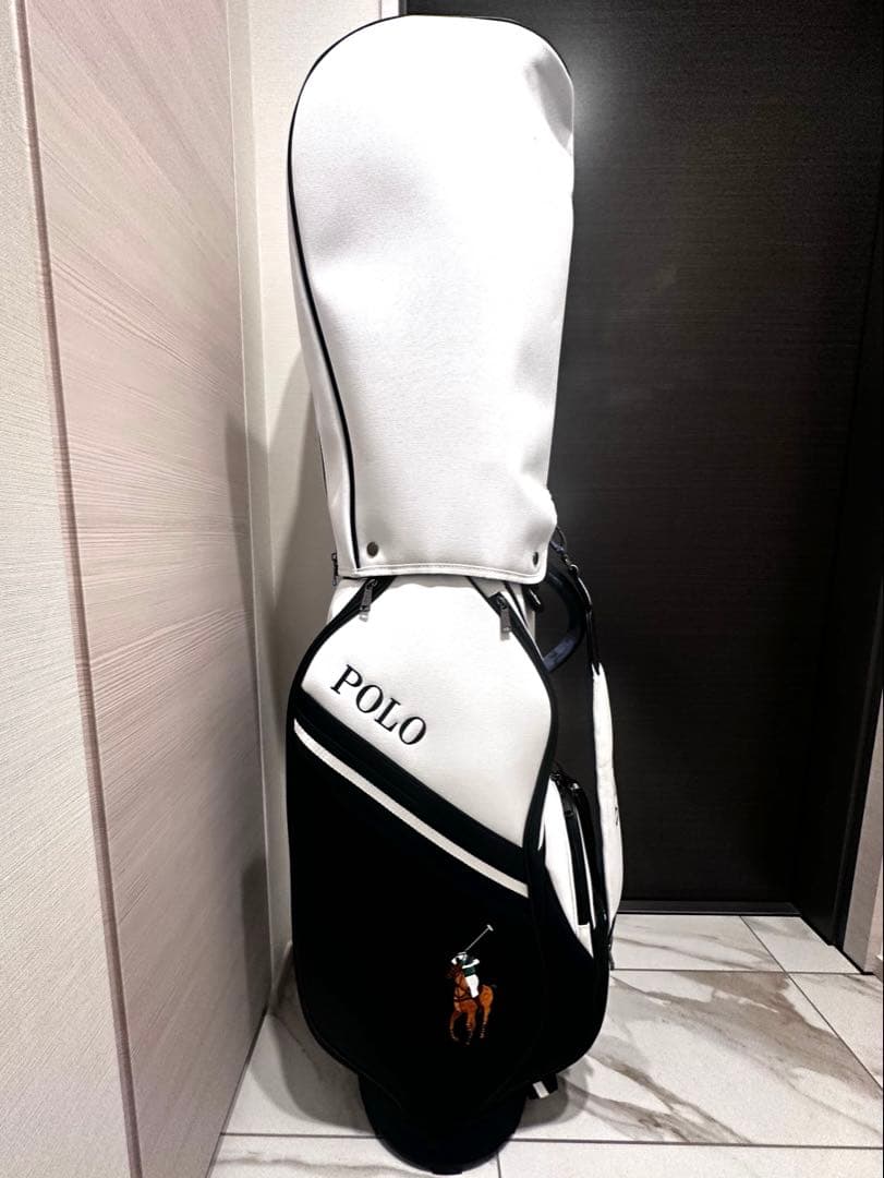 【新品】ポロ ラルフローレン キャディバッグ ゴルフバッグ ネイビー ホワイト