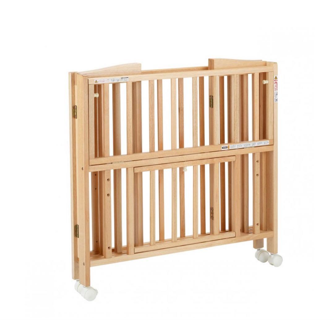 【値下げ】ꕥ新品ꕥKATOJIカトージꕥミニベッド折り畳み ナチュラル説明書付き