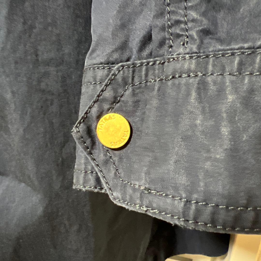 タトラス　ネイビー フード付き モッズコート　インナーダウン