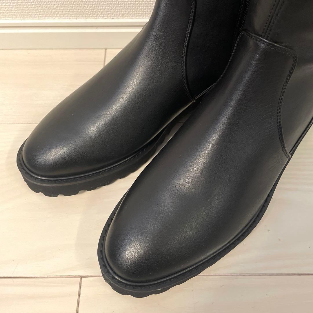 【未使用】銀座かねまつ　ロングブーツ　ブラック　24cm 晴雨兼用