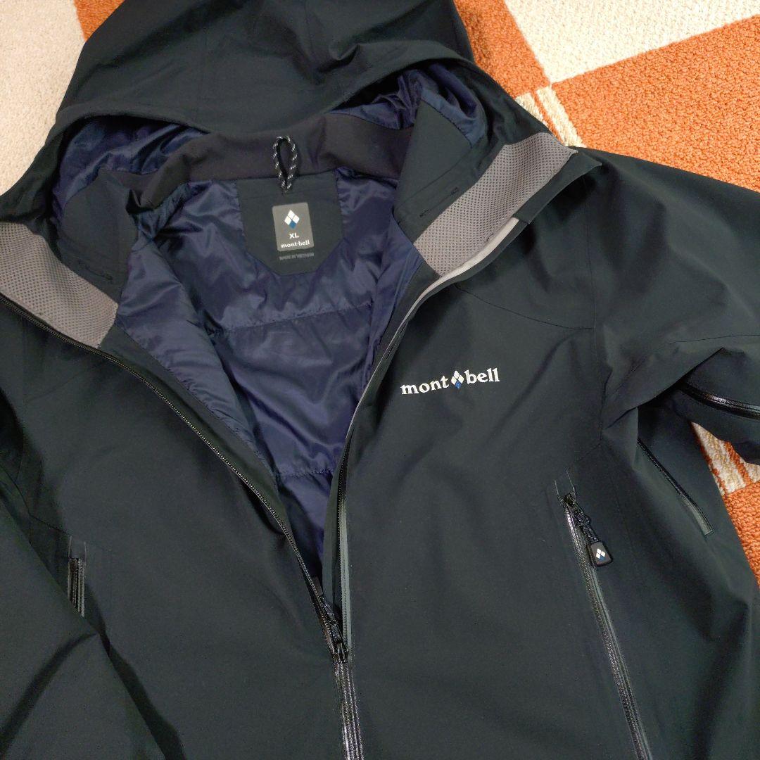 美品　mont-bell フード付きブラックジャケット