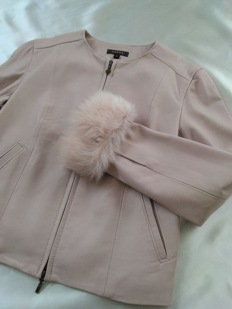 【美品】TOCCA RIVIERA ラムレザージャケット ピンク