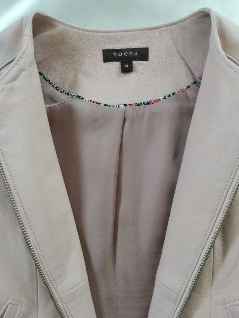 【美品】TOCCA RIVIERA ラムレザージャケット ピンク