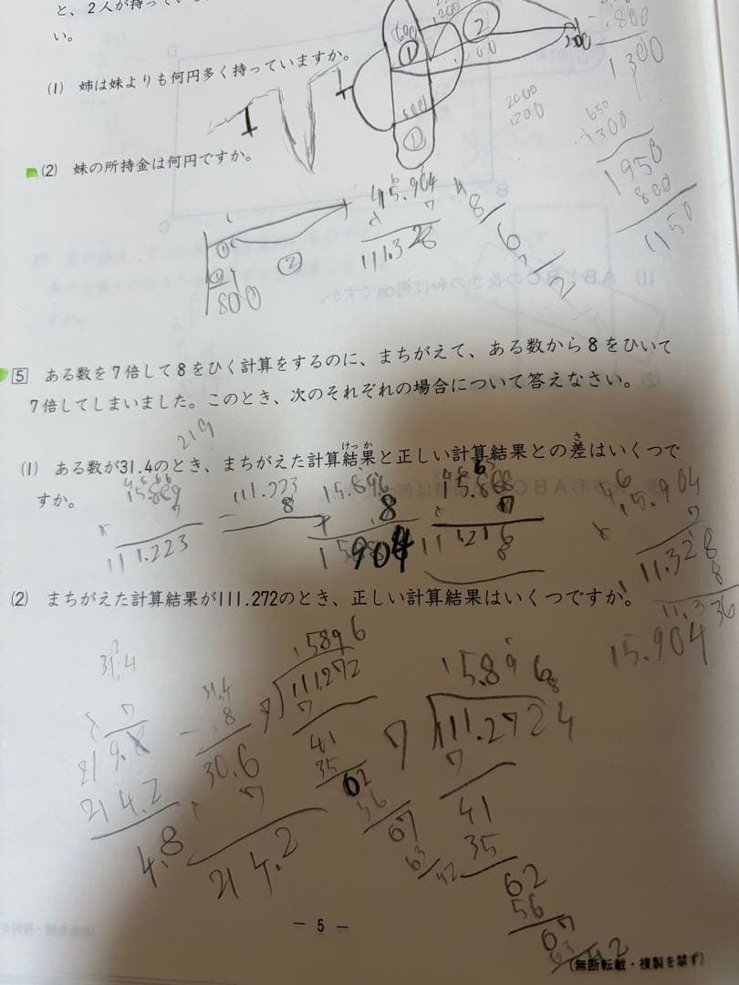 日能研　実力判定テスト　小5 2019年　通年分