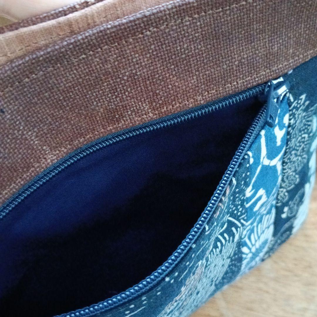 古布型染と酒袋のショルダーバッグ　ハンドメイド