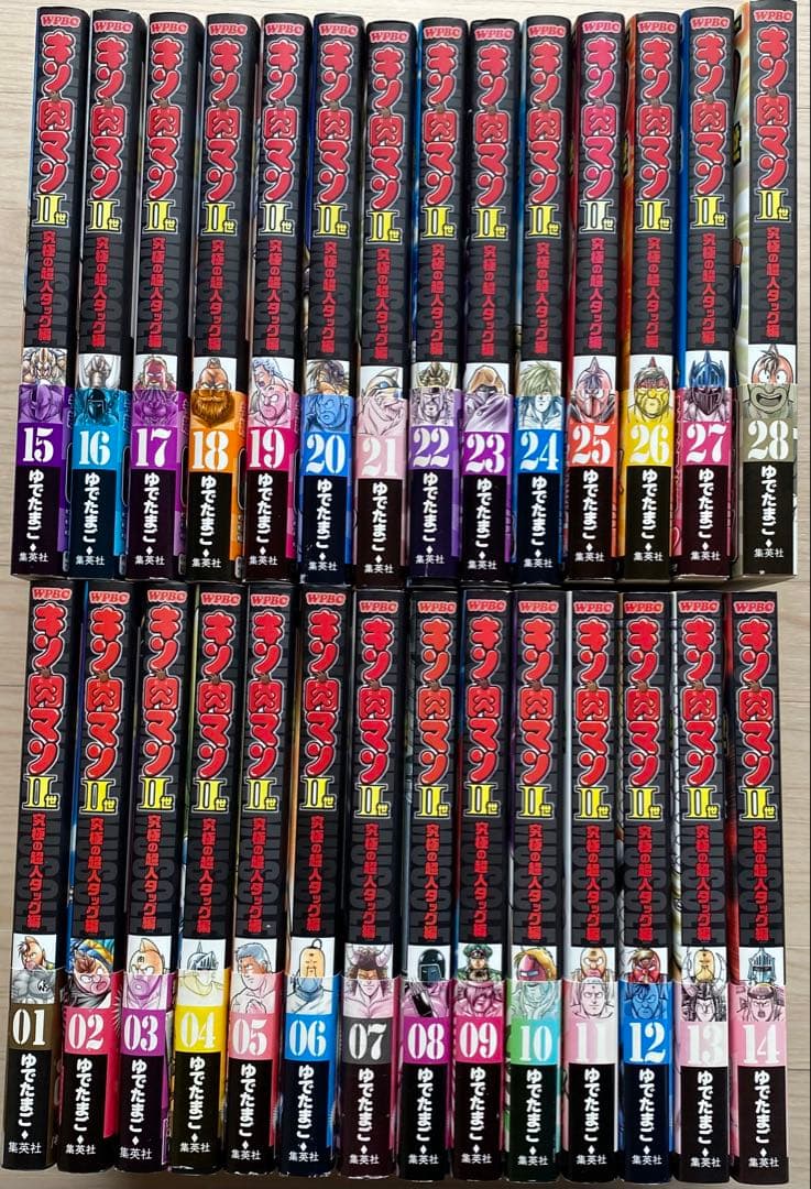 キン肉マン2世(究極の超人タッグ編1〜28巻・全初版・帯付き・帯比較的良品)