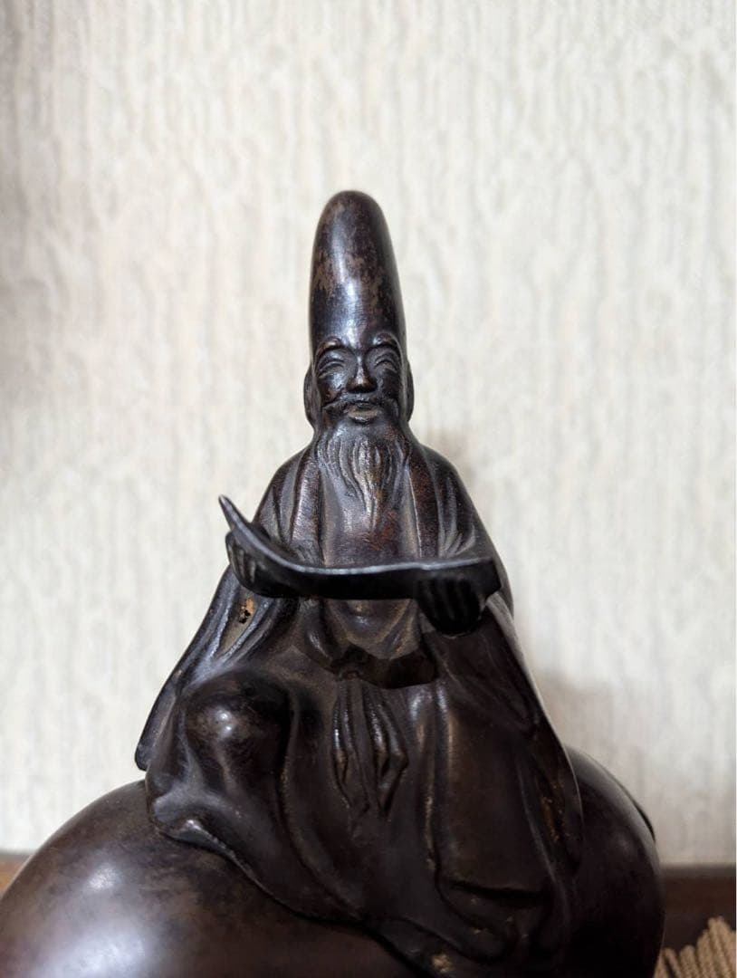 中国美術 唐物 古銅 高士騎鹿 のったり香炉 寿老人形香炉・寿星騎鹿香薫炉