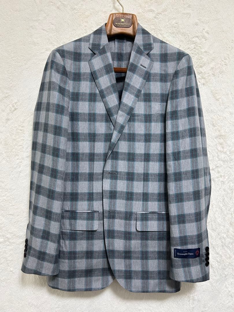 【新品】春夏物 エルメネジルドゼニア生地 ジャケット A6 L グレーベージュ