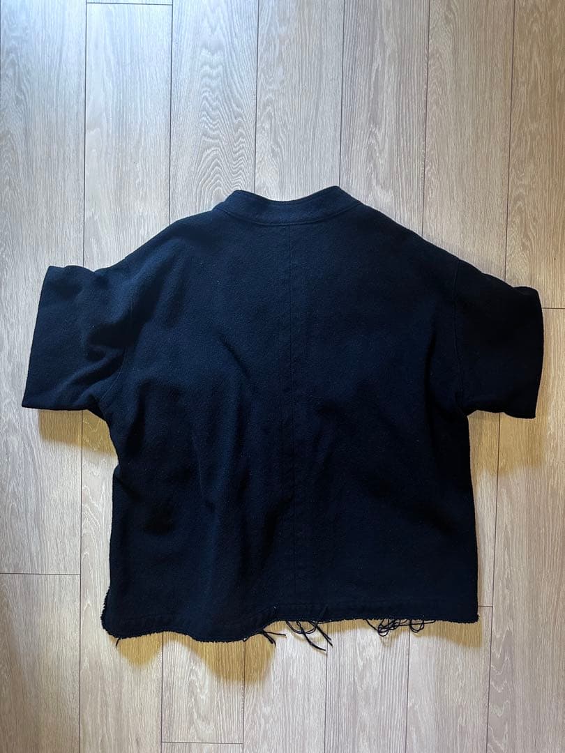 ジャケット・アウター ancellm W/S COLLARLESS JACKET/BLACKSIZE2