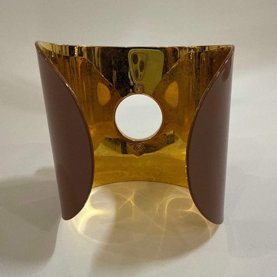 MARNI ブラウンとゴールドのオーバルバングル