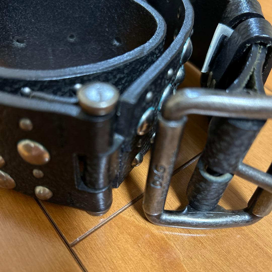 ブラックレザーベルトD&G