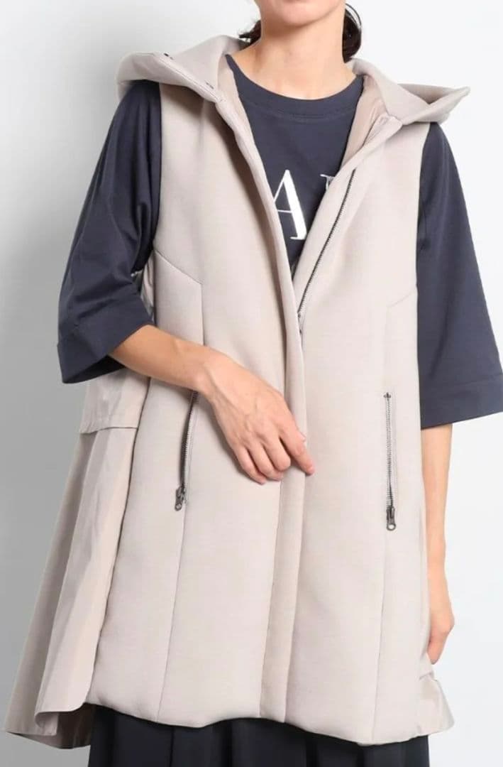 ヤマダヤ CLOVE　ドッキングデザインダウンベスト グレー