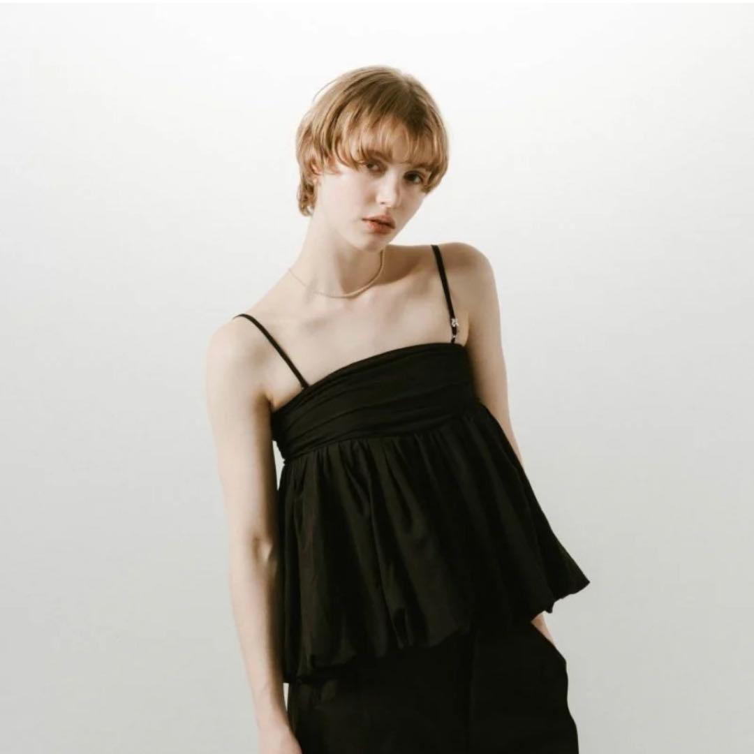 Knuth Marf 黒 2way peplum tops