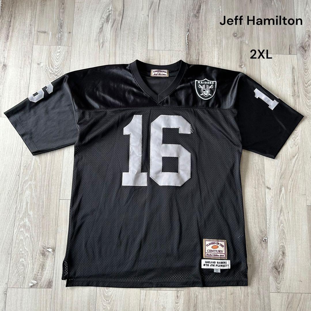 Jeff Hamilton RAIDERS ゲームシャツ 黒 2XL ワッペン