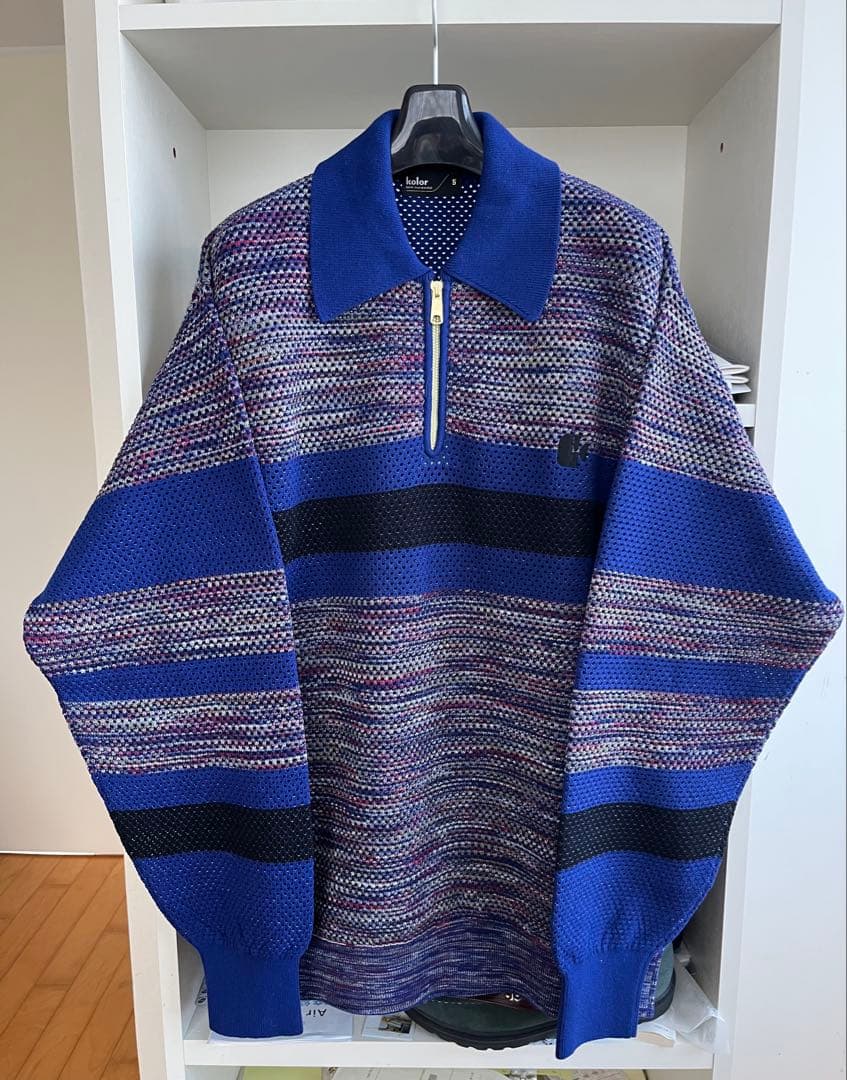 kolor 26SS 26SCM-N07306 ハーフジップニット Blue 5