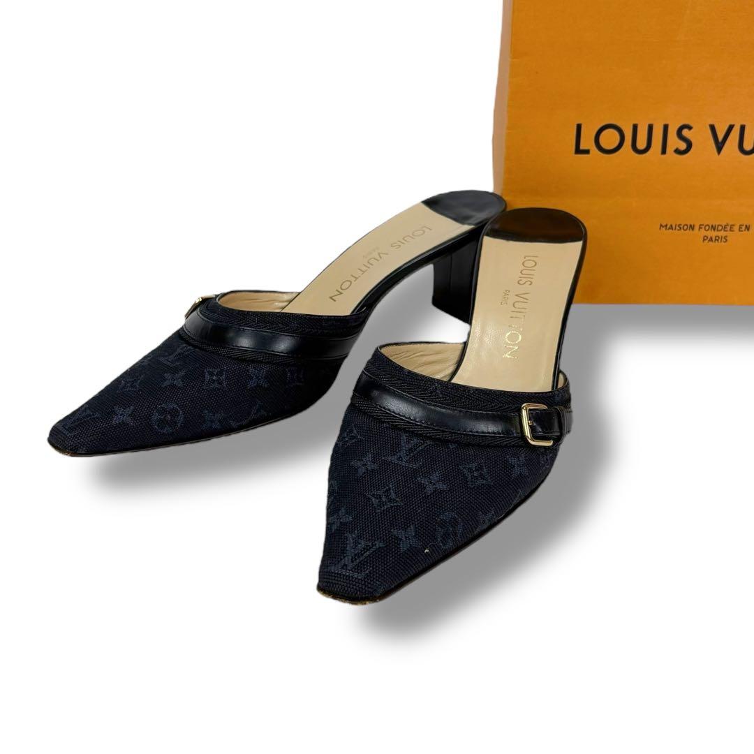 ルイヴィトン　LOUIS VUITTON モノグラムミニ　サンダル　ネイビー