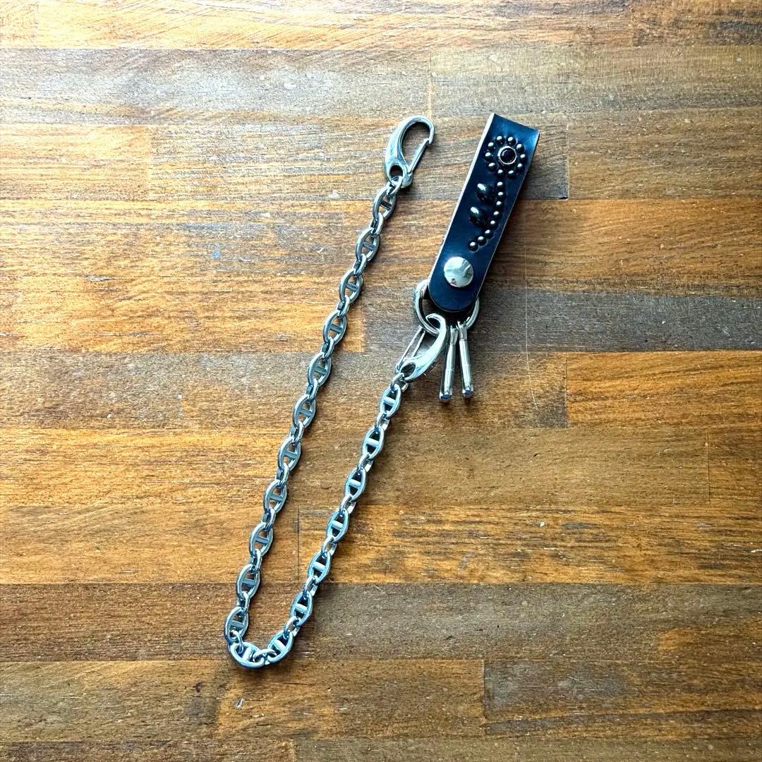 スタッズウォレットチェーンフラワー　クロムエクセル　アンカー