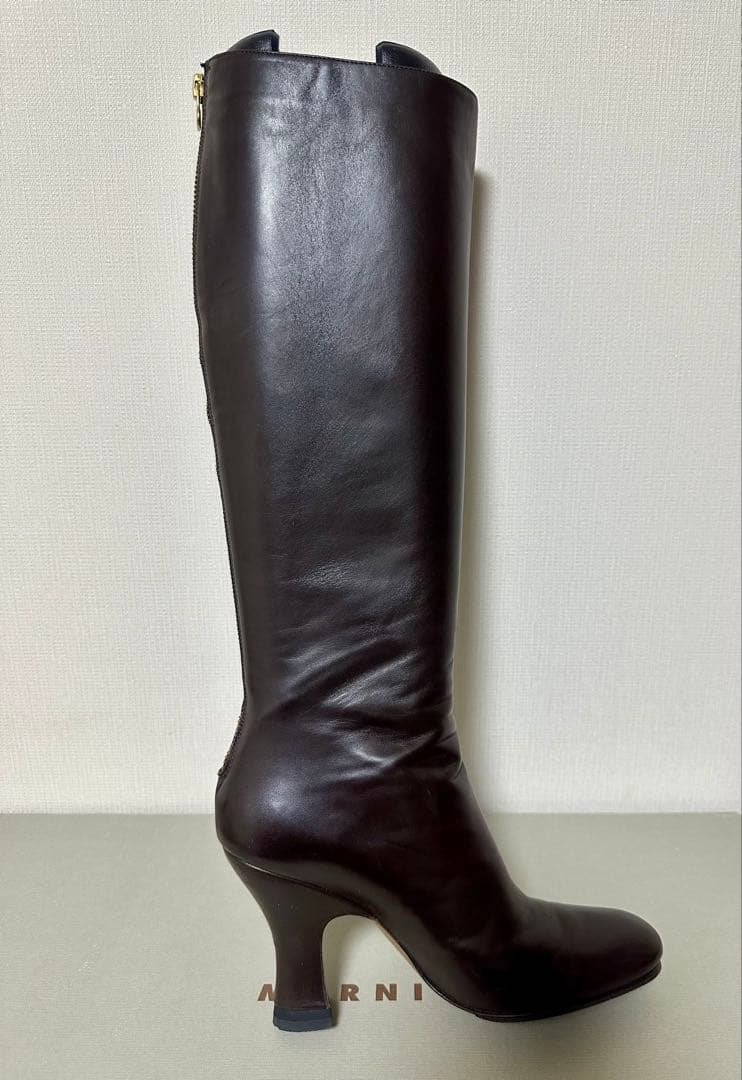 【美品/MARNI】ジップアップロングブーツ 38（24.5〜25cm）