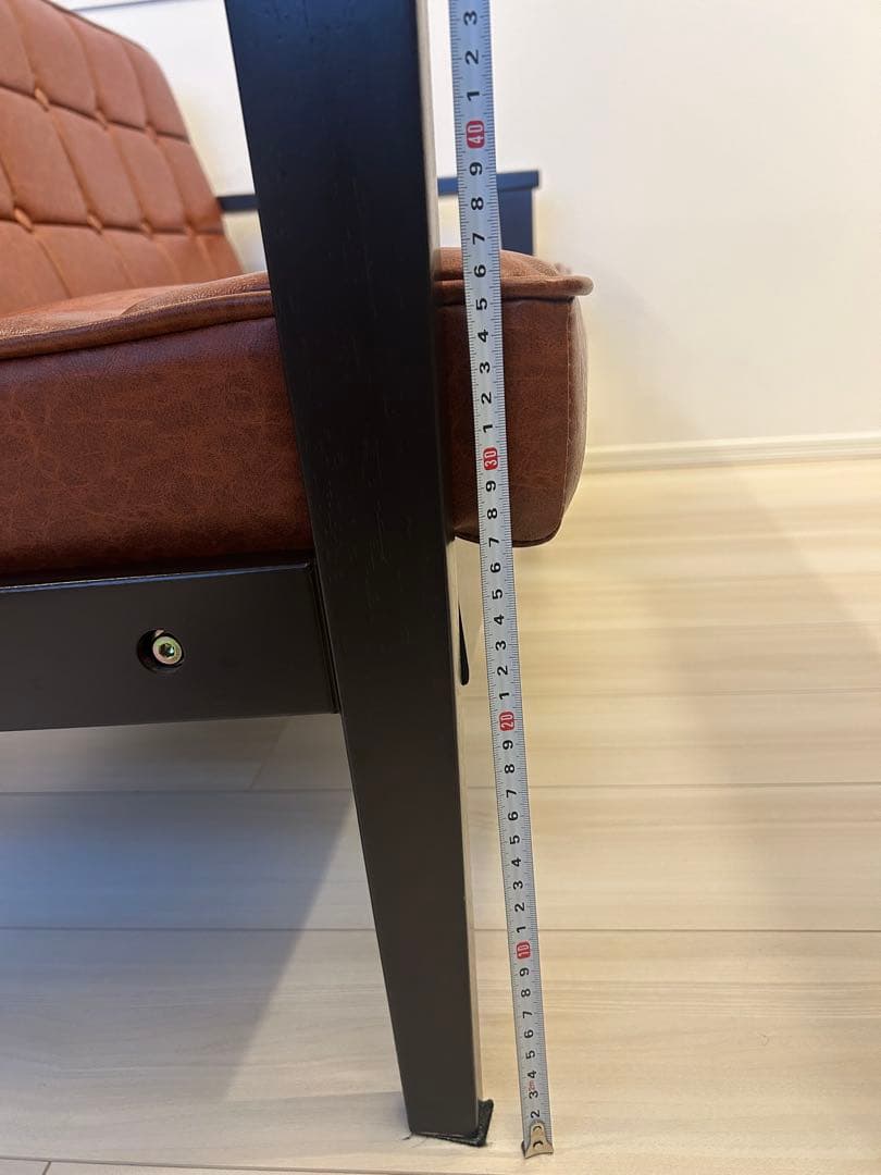 h2ddes 【送料込み】2人掛け ソファー 合皮 レザー調 ブラウン