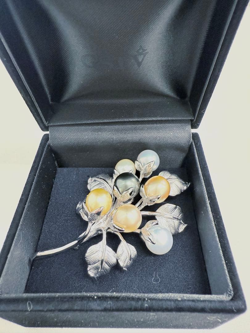 SVマルチカラーパールブローチ　パール約9.5mm