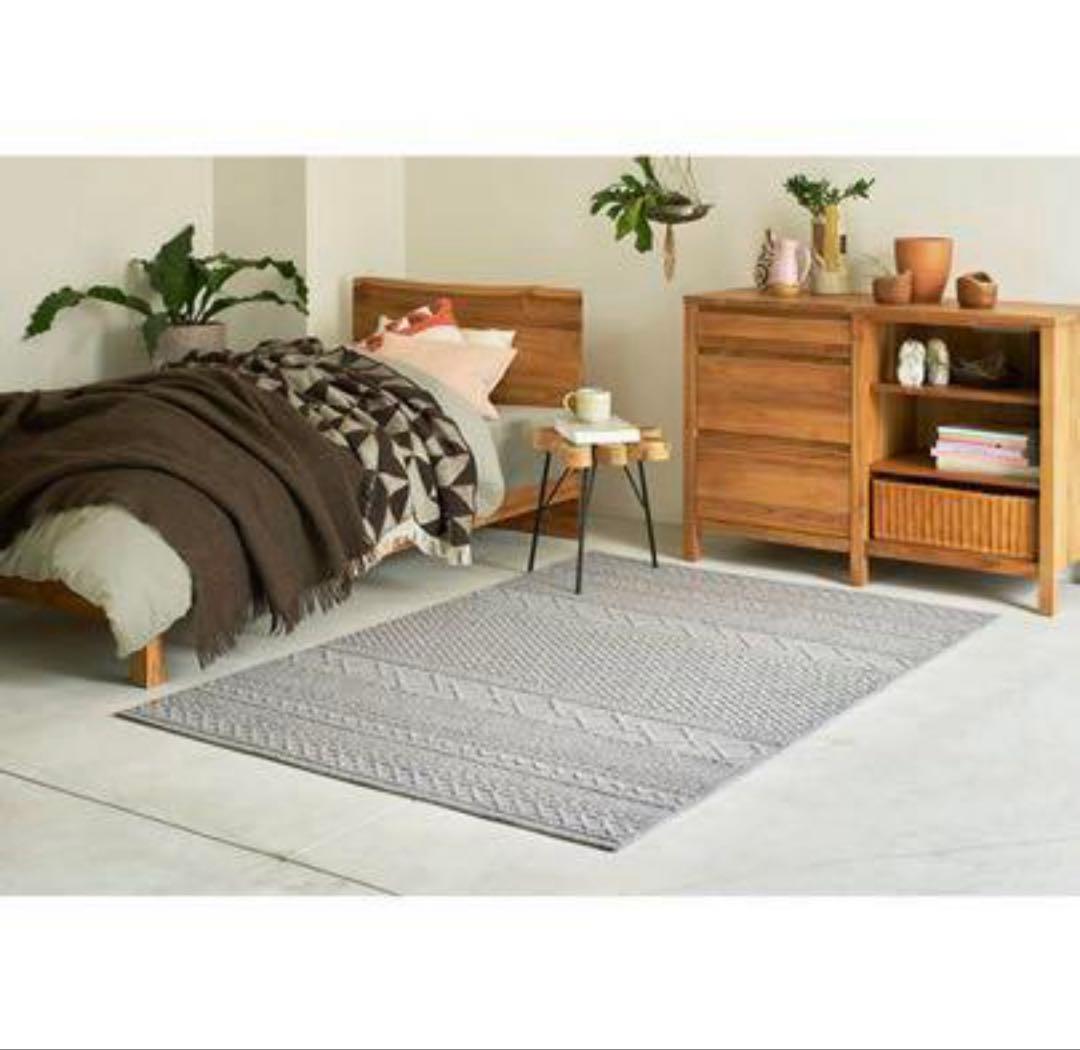 【専用】【送料込み】unicoアランニットウールラグ　グレー(140×200cm