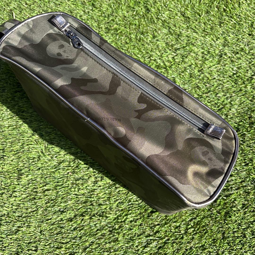 マークアンドロナ　迷彩柄 スカルロゴ ゴルフバッグ