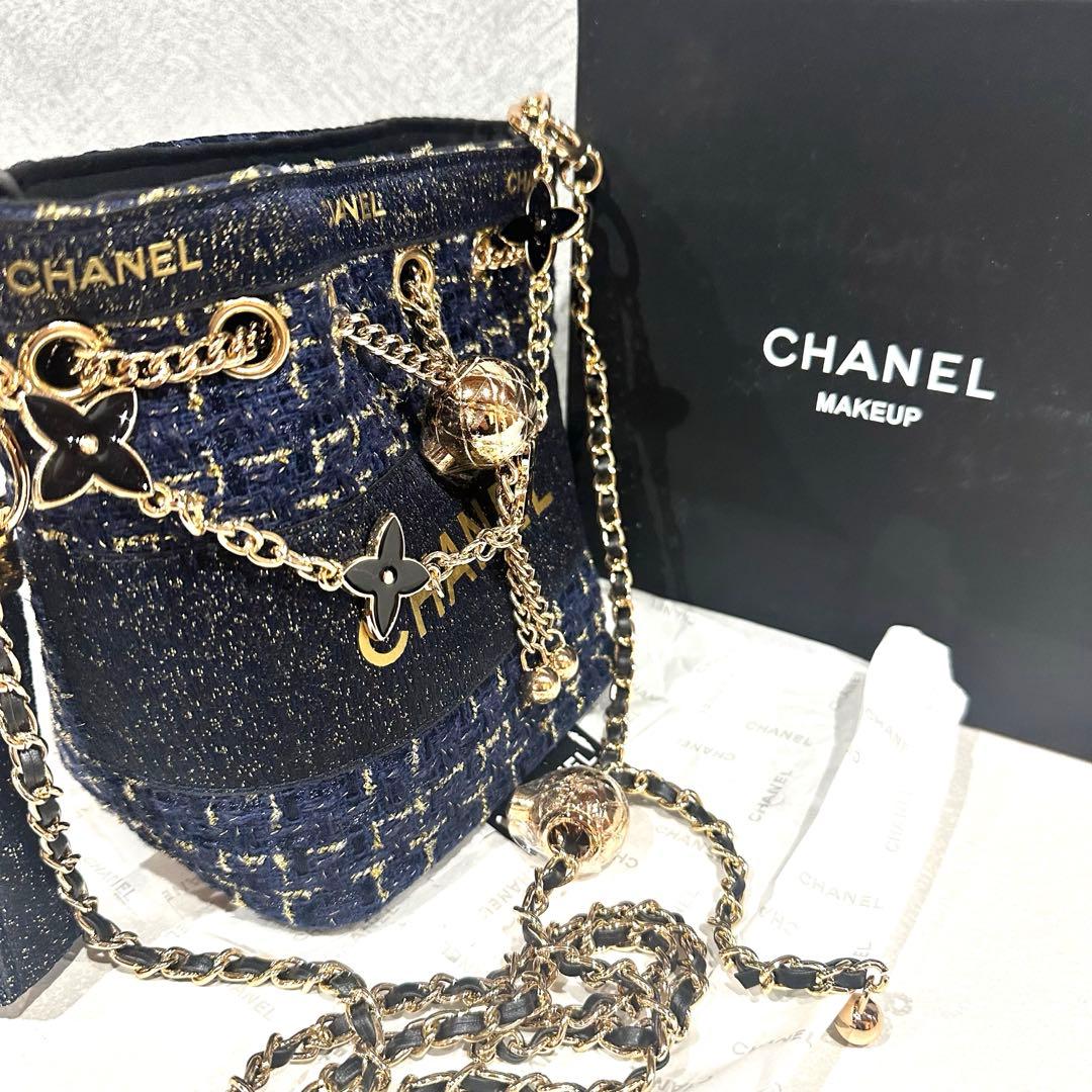 【非売品】希少 CHANELシャネル ノベルティ ブラックツイードバケットバッグ
