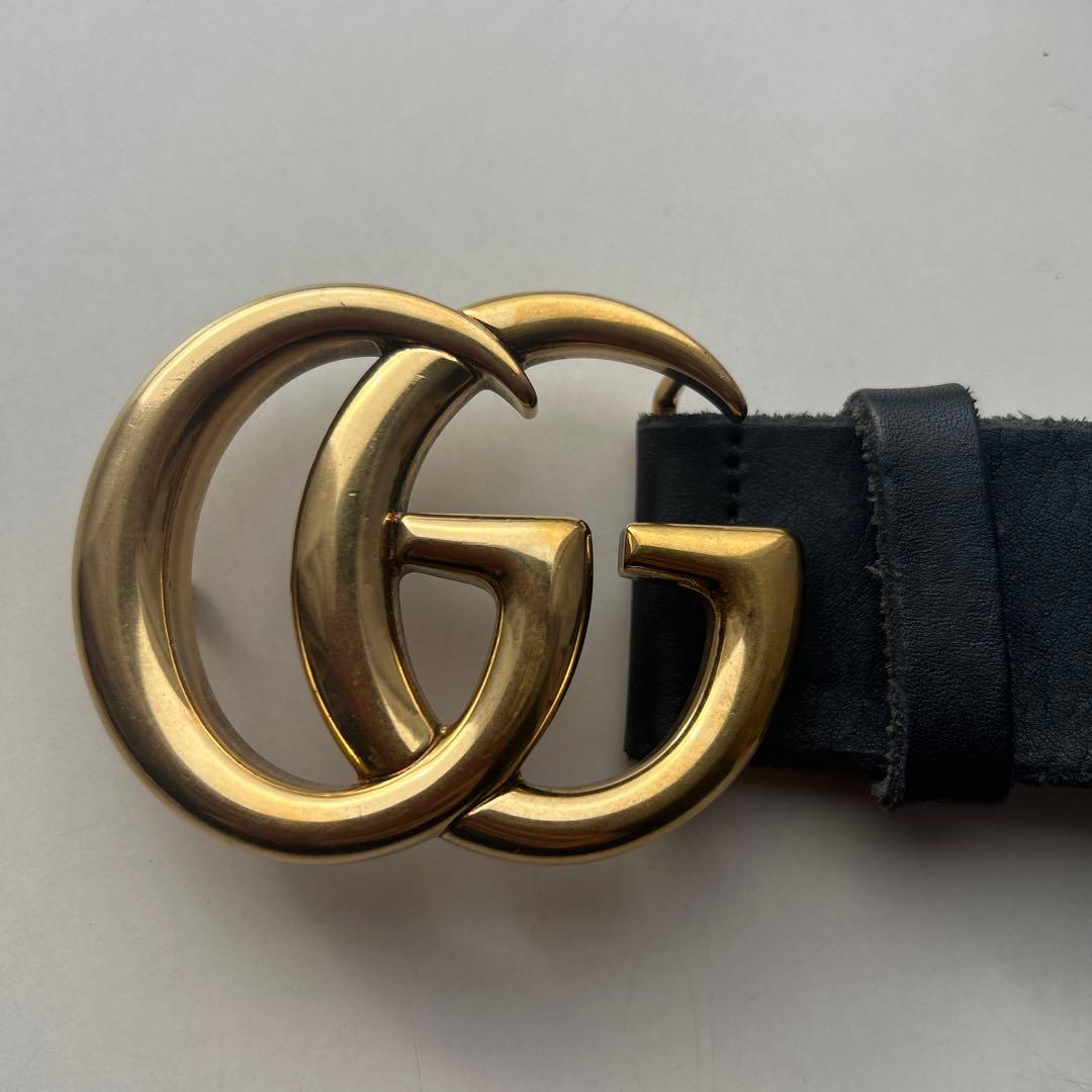 GUCCI ブラック ダブルGロゴ ベルト