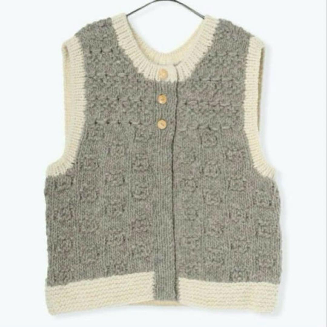 TSUHARU ツハルバイサマンサモスモス★ペルーニット＊手編み前後着ベスト