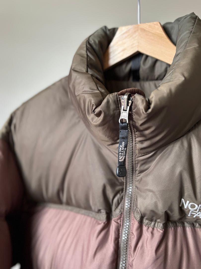 1996 ノースフェイス 700fil ヌプシ センターロゴ ブラウン系 希少