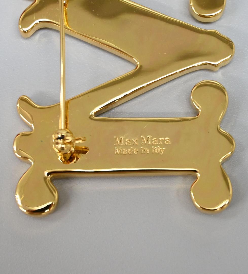 ■ 45617★年 マックスマーラ ブローチ ゴールド ラインストーン ビジュー