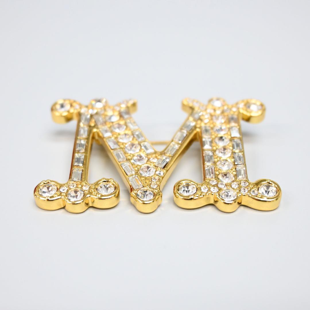 ■ 45617★年 マックスマーラ ブローチ ゴールド ラインストーン ビジュー