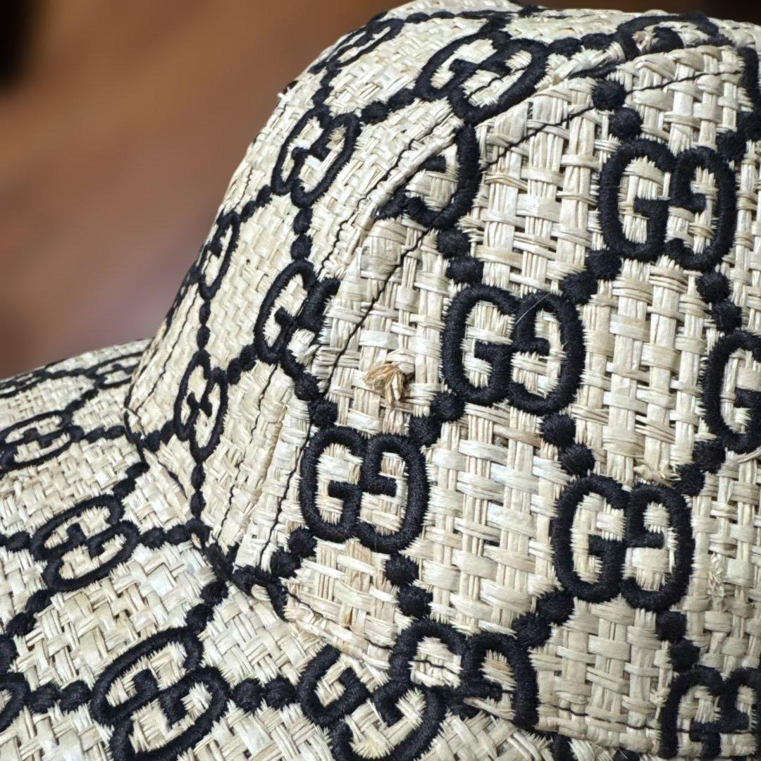 GUCCI GGパターン 麦わら帽子