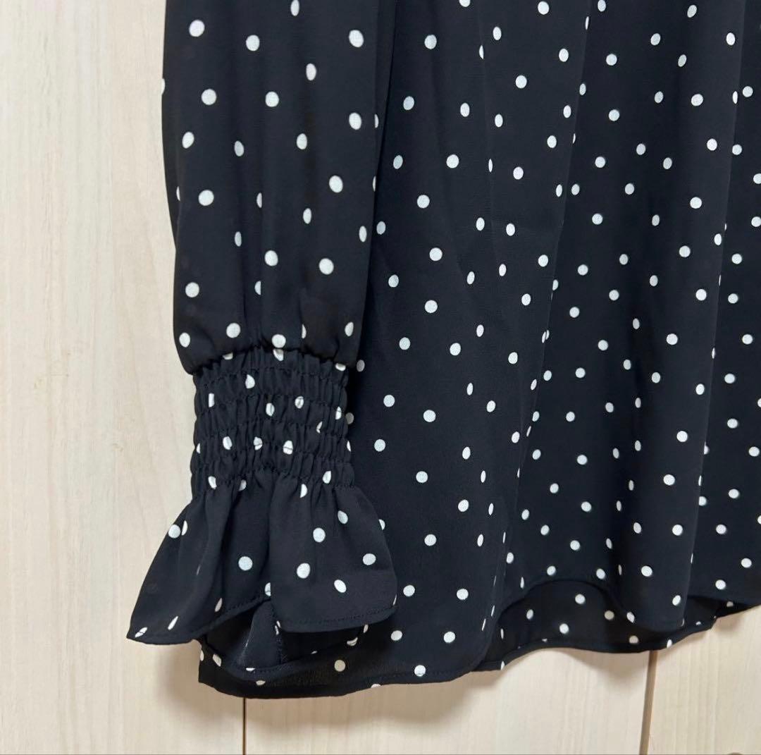ANAYI ドットアムンゼンシャーリングブラウス 38 スタンドカラー 水玉