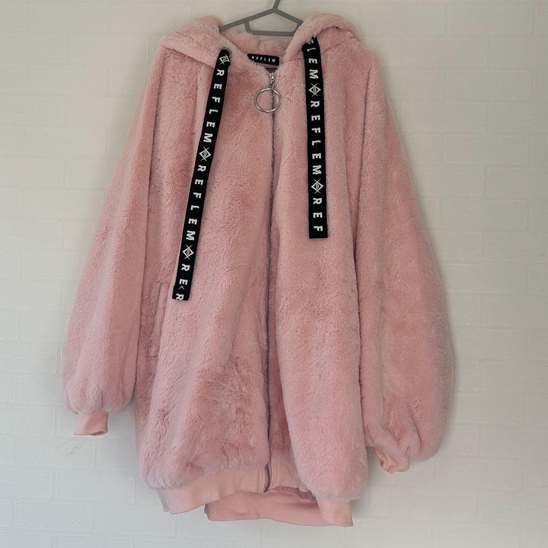 REFREM レフレム うさ耳BIGファーパーカー ピンク