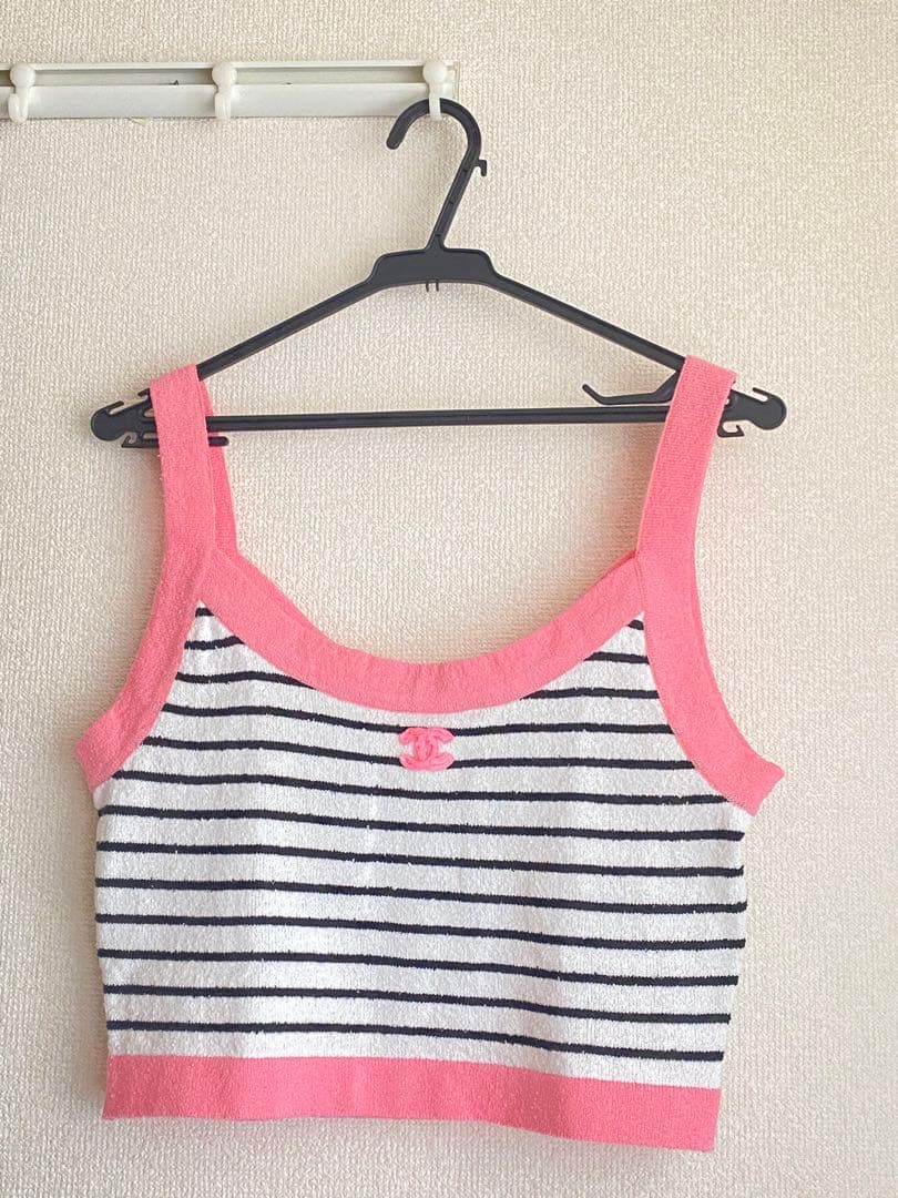 CHANEL ニット ココマーク ボーダーキャミソールトップス