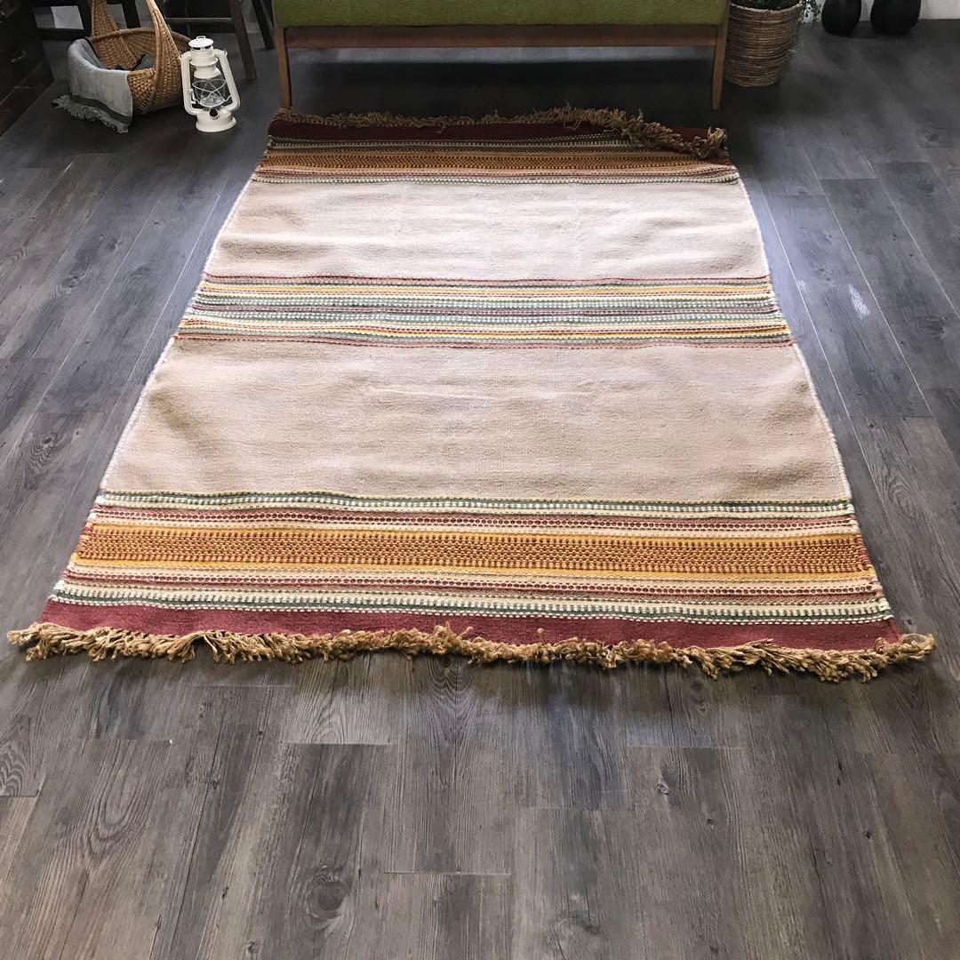 126x197cm 1.5畳 ラグ ラグマット ビンテージ キリム 夏用