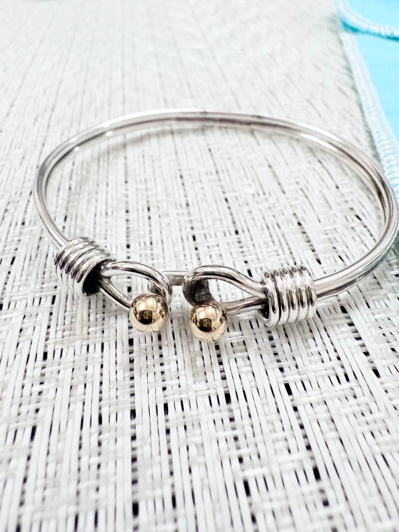 ティファニー ダブルフックアンドアイ バングル 925 750 コンビ