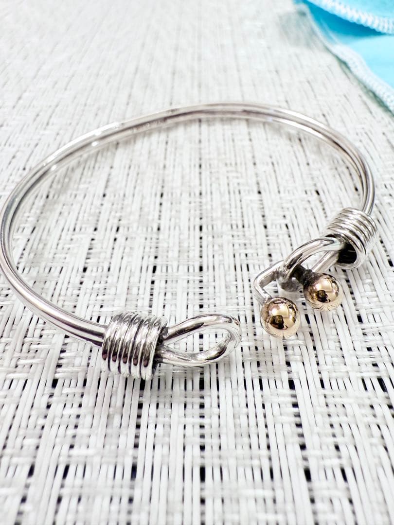 ティファニー ダブルフックアンドアイ バングル 925 750 コンビ