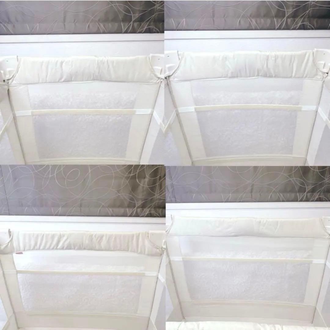 アップリカ ココネルエアー ベビー ベッド 折りたたみ ミルク ホワイト 白