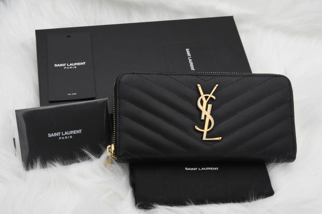 SAINT LAURENT ラウンドファスナー　カサンドラ　付属品有