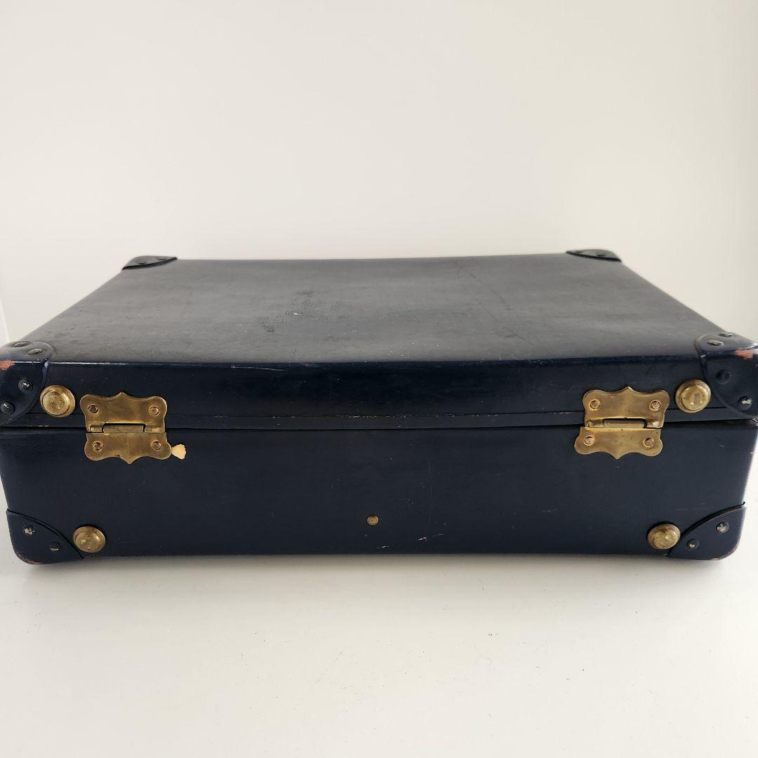 ヴィンテージ　トランク　ネイビー　鍵付き